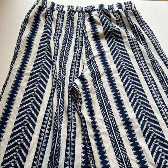 Shein Women's Wide Leg Loose Pants Pull On Navy Blue/White Size 1XL - Picture 8 of 8